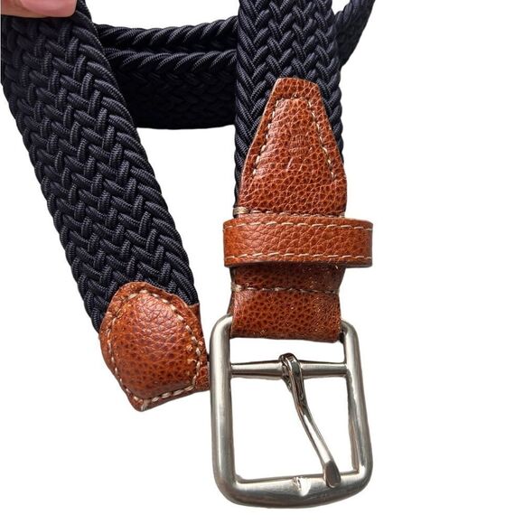 Martin Dingman NEWPORT WOVEN ITALIAN RAYON ELASTIC BELT - NAVY 42 - Picture 3 of 6